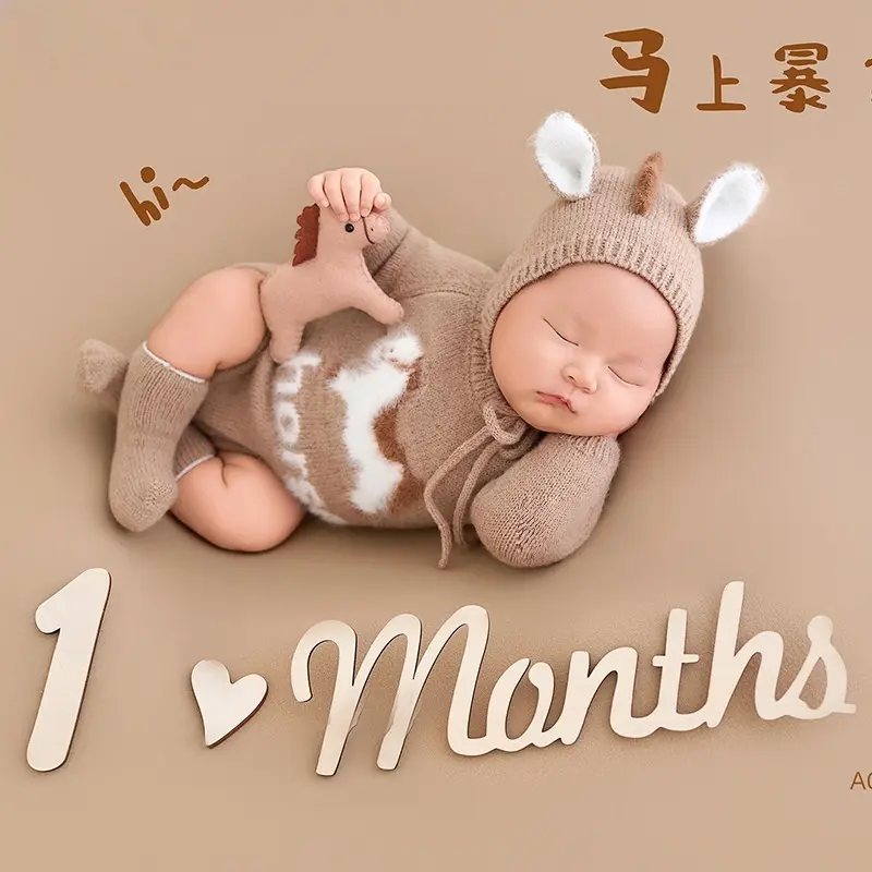 2026 Khaki Horse Theme Set - Newborn Photography Props - Image 4